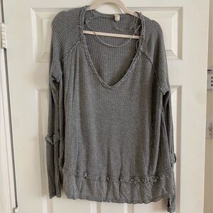 We the Free distressed waffle tunic